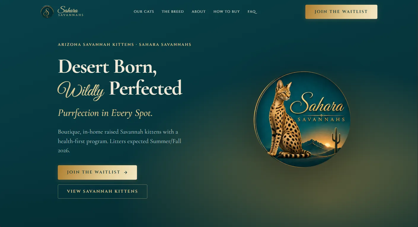 Sahara Savannahs website