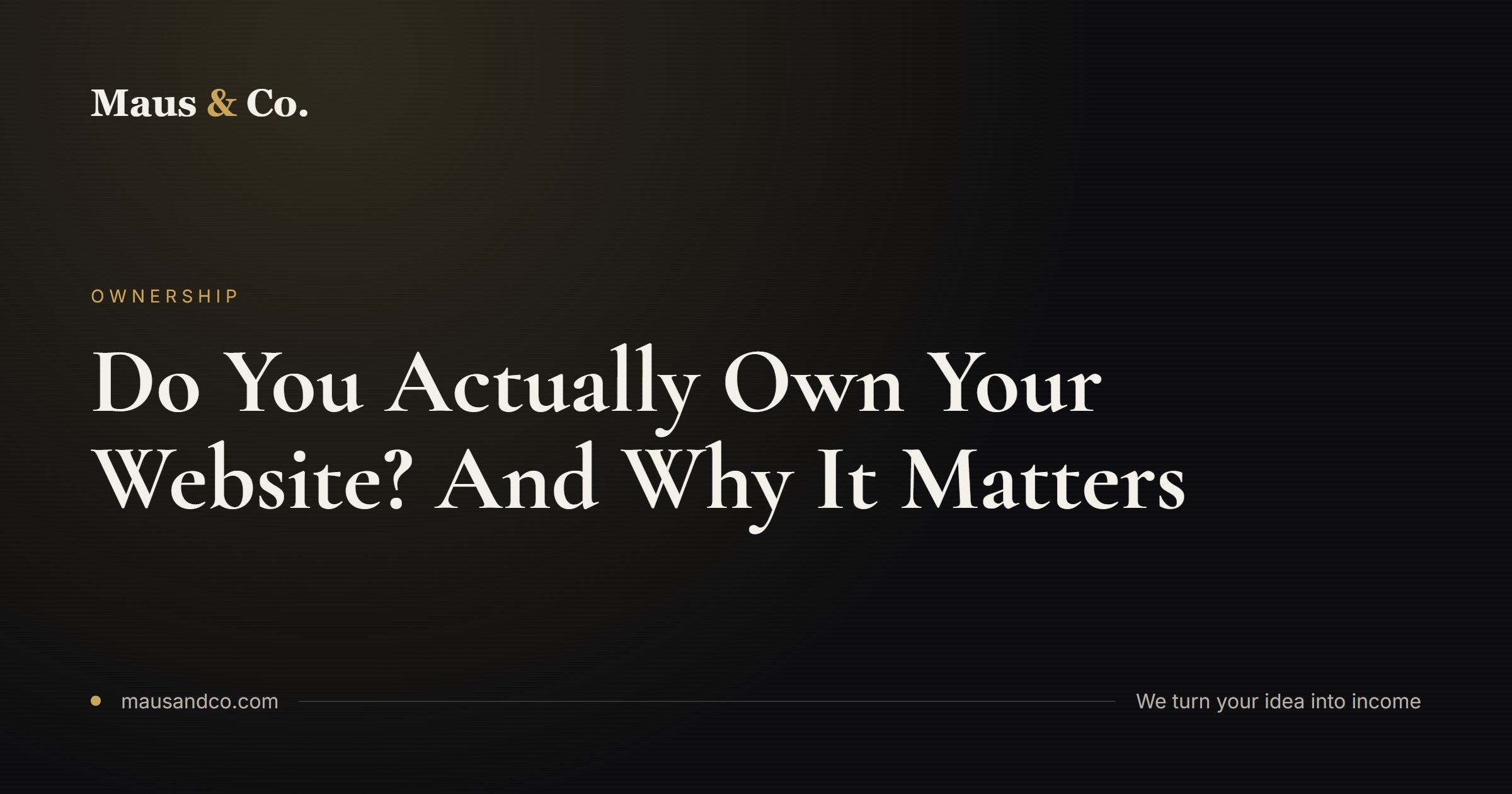 Do You Actually Own Your Website? (And Why It Matters)