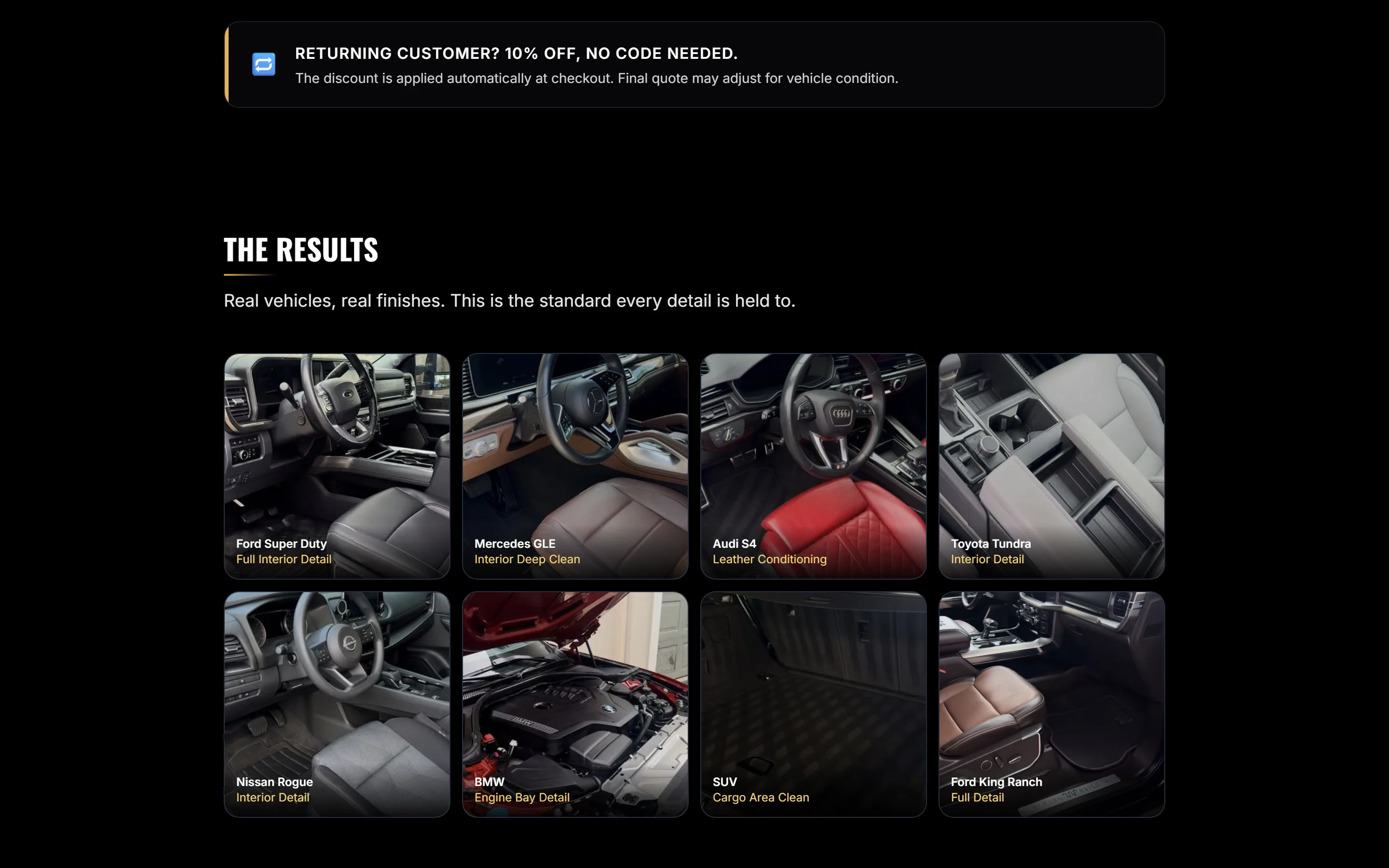Signature Mobile Detailing website detail 2