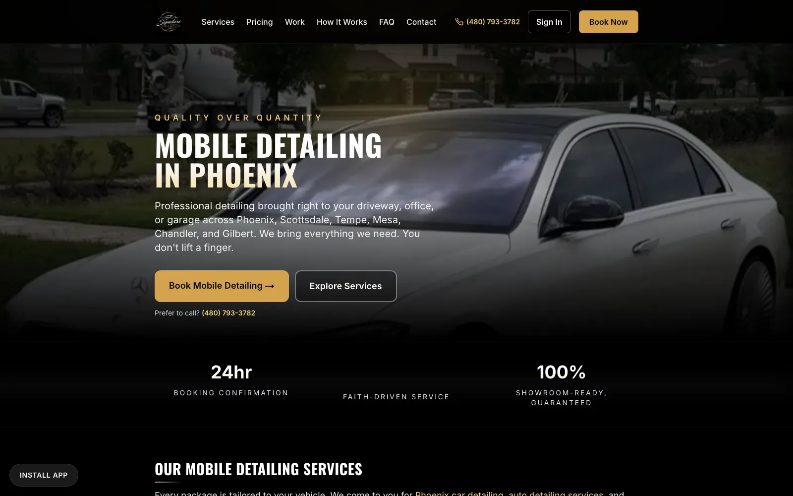 The same content as the live Signature Mobile Detailing build